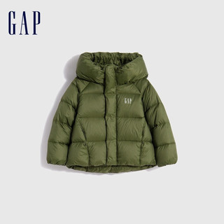 Gap男幼童秋季2023LOGO防泼水连帽羽绒服810636儿童装外套 深绿色 100cm(3岁) 偏小，选大一码