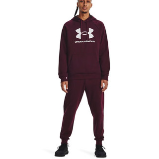 安德玛 UNDERARMOUR）秋冬Rival男子抓绒连帽训练运动卫衣1379758 栗色600 M