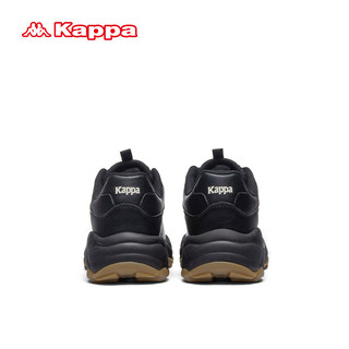 KAPPA卡帕男鞋增高老爹鞋男轻便鞋子男百搭休闲运动鞋跑步鞋潮 C65D-990黑色 38