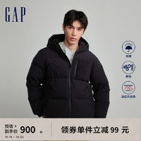 Gap男女装秋季2023LOGO防风雨连帽外套720840户外休闲外套 黑色 175/88A(XS)