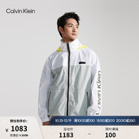 Calvin Klein  Jeans春秋男女中性印花户外运动连帽夹克外套J400203 YAF-月光白 L