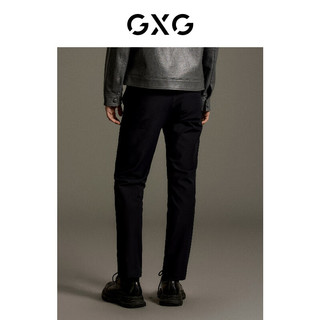 GXG男装  商场同款黑色弹力小脚休闲长裤 GEX10214223 黑色 180/XL