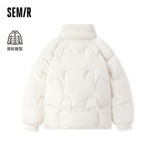 森马（Semir）森马棉服女设计感花朵提花插肩袖宽松2023冬软糯抽绳棉衣甜美 白色调00311 165/88A/L