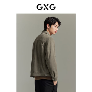 GXG男装 商场同款简约柔软夹克外套 秋季GEX12114843 棕色 170/M