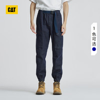 CAT卡特男式休闲随性贴袋设计橡筋收口牛仔裤松紧裤 靛蓝 L