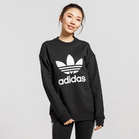 adidas ORIGINALS 棉质大LOGO 女款圆领长袖运动卫衣