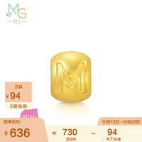 周生生 黄金转运珠Charme宝贝字母M 足金不含手链绳92907C定价