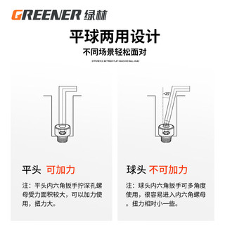 GREENER 绿林 内六角扳手套装9件套