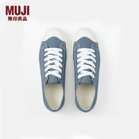 MUJI 無印良品 男女款低帮帆布鞋 EDC01A3A 烟熏蓝色 44