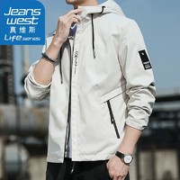 JEANSWEST 真维斯 男士外套夹克男春秋季潮流连帽夹克衫休闲百搭上衣