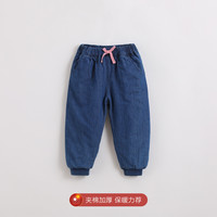 【夹棉保暖】马克珍妮 marc & janie婴儿宝宝冬装 女童牛仔棉裤 儿童裤子