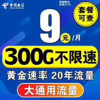 中国电信 运营商 9元/月280G全国流量+20年流量