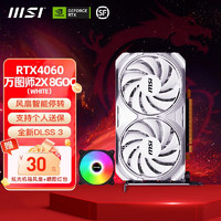 微星（MSI）RTX 4060 8G 万图师 魔龙X 电竞游戏直播设计台式电脑独立显卡 RTX4060万图师2X 白色 8G OC