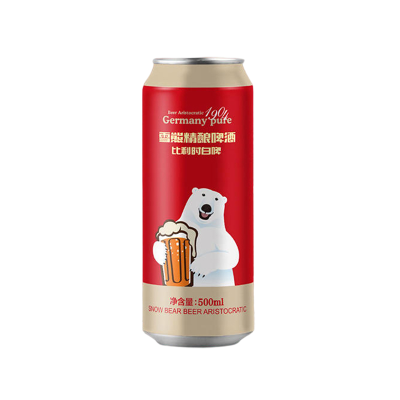 88VIP：SNOW BEAR 雪熊 精酿啤酒比利时白啤500ml/罐麦芽工艺口感清爽