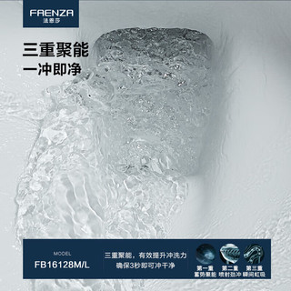 FAENZA 法恩莎 卫生间抽水马桶喷射虹吸式家用节水坐便器FB16128R-350mm