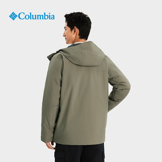 Columbia【蒋奇明同款】哥伦比亚三合一防水冲锋衣WE9252 397军绿色（男女同款） XL(185/104A)