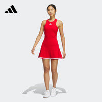 adidas中国网球国家队同款阿迪达斯女透气凉爽干爽运动美背连衣裙 浅猩红 A/XS