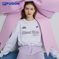 斐乐（FILA） FUSION潮牌女子针织套头衫时尚宽松休闲卫衣 标准白-WT 155/76A/XS