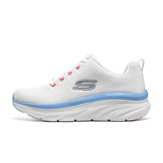 斯凯奇Skechers女士绑带运动鞋防滑耐磨149368 白色/粉红色/蓝色 36.5 