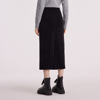 歌莉娅 冬季  针织抓绒半截裙  1BSJ2D020 00B黑色（预计10月22日发货） M（预计10月22日发货）