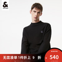 杰克·琼斯（JACK&JONES）23冬季新休闲日常圆领时尚字母刺绣基础毛衣针织衫男装223424027 黑色E41 175/96A/M