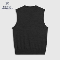 布克兄弟（BrooksBrothers）男士新绵羊毛V领美式休闲针织背心 0007-灰色 XL