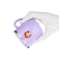 Disney 迪士尼 儿童牛奶杯宝宝316不锈钢隔热单柄带盖学饮杯紫色苏菲亚260ML