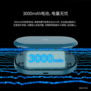 ZTE 中兴 U10S Pro 4G 移动路由器 229Mbps Wi-Fi 6 蓝色