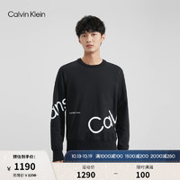 Calvin Klein  Jeans男士休闲时尚醒目字母印花圆领卫衣J324319 BEH-太空黑 M
