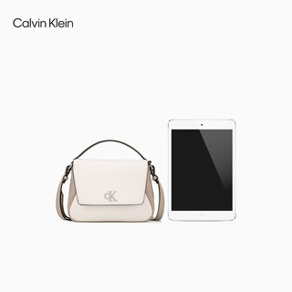 Calvin Klein【】女包简约金属字母翻盖可卸肩带手提单肩斜挎包DH3272 DH3476-138-乳白色 OS