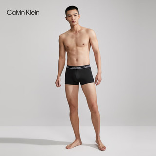 卡尔文·克莱恩 Calvin Klein 内衣男士时尚四条装O腰边弹力轻薄透气平角内裤NP2446O 001-太空黑 XL