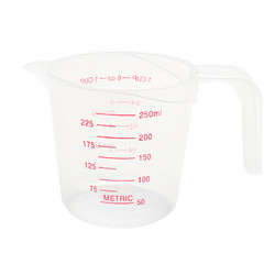 DOLO 德立 250/ 500/1000ml红色刻度塑料量杯cup oz量度  果汁奶茶毫升量勺
