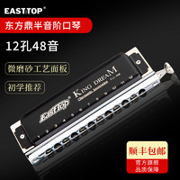 East top EASTTOP东方鼎T1248K金色梦想者12孔半音阶口琴专业演奏初学C调