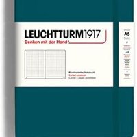 LEUCHTTURM1917 灯塔 中号 A5 笔记本，精装，251 页（太平洋绿色，虚线）