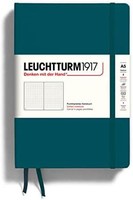 LEUCHTTURM1917 灯塔 中号 A5 笔记本，精装，251 页（太平洋绿色，虚线）