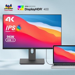 ViewSonic 优派 23.8英寸4K视网膜屏IPS显示器 高PPI  HDR400  VG2481-4K