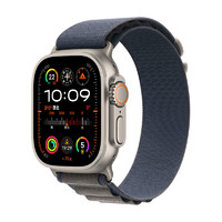 Apple Watch Ultra2 智能手表蜂窝款49毫米钛金属表壳蓝色高山回环式表带小号eSIMMRFA3CH/A【快充套装】