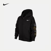 NIKE 耐克 大童加绒全长拉链开襟连帽衫 FV8447-010 XS