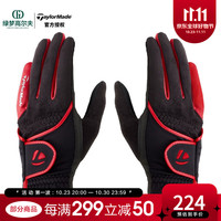 Taylormade泰勒梅23高尔夫配件男士秋冬运动保暖耐磨防滑golf双手手套 黑色 S