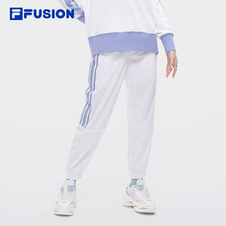 斐乐（FILA） FUSION潮牌女子梭织长裤基础撞色拼接运动裤 标准白-WT 160/62A/S