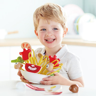 Hape过家家玩具 厨房玩具萌趣造型情景模拟仿真食物 3-6岁男孩女孩 百变意大利面 E3165
