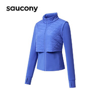 Saucony【11.11】索康尼羽绒马甲女23年运动跑步修身上衣 度假蓝BL07 S(160/84A)