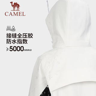 骆驼（CAMEL）冲锋衣男三合一抓绒冬防风防水户外登山服硬壳外套女 黑/暖白【男女同款，男拍大1码】 S