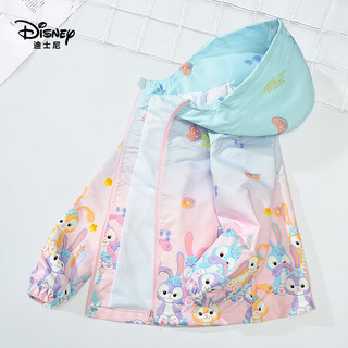 Disney 迪士尼 女童外套儿童冲锋衣新款防风衣春装春秋洋气中大童女孩上衣潮 薄款小兔锋衣粉色