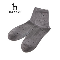 哈吉斯（HAZZYS）配饰 男袜棉袜运动长袜子中筒袜AAHZ1Y2A023 灰色GE 均码