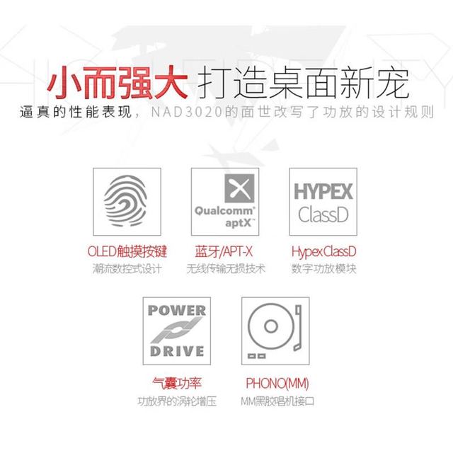 NAD 英国NAD功放 D3020 V2混合数字蓝牙功率放大器 合并式HiFi功放机家用2.0声道 DAC解码