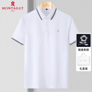 MONTAGUT 梦特娇 官方正品珠地棉男士短袖t恤夏季翻领polo衫休闲半袖上衣男