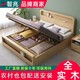  全实木北欧床小户型1.2米1.5m单人床现代简约出租屋简易床储物床　