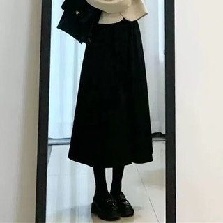 BTTKDL 2023年秋装新款（一整套）连衣裙套装女春秋季韩剧两件装长裙子 黑色百搭伞裙