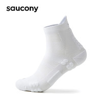 saucony 索康尼 运动袜子运动中袜吸湿跑步袜珍珠白L